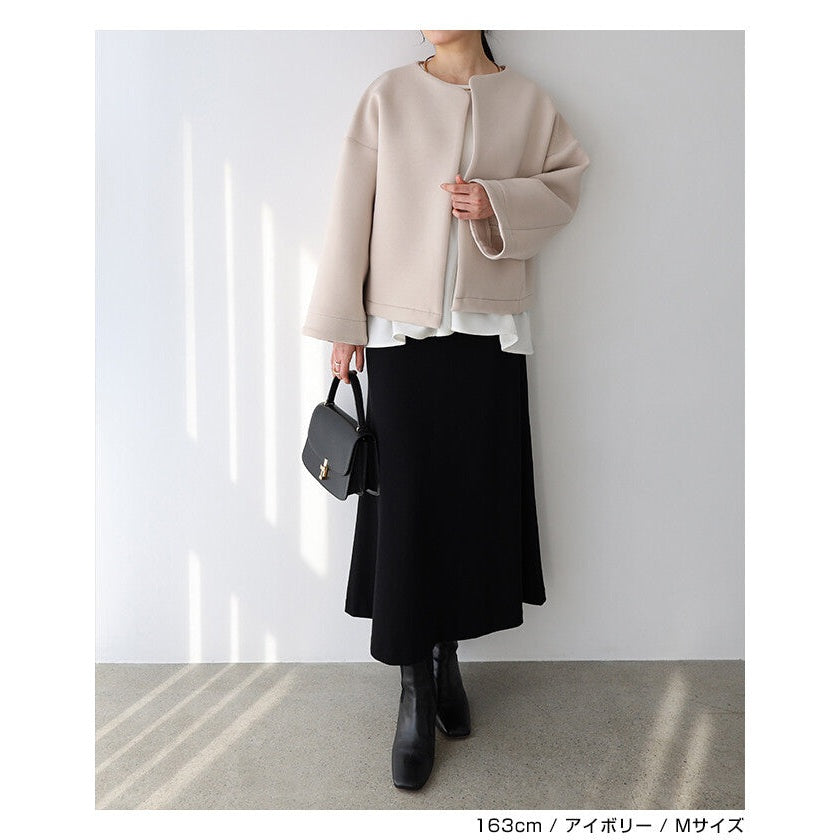 【evernavy】立體厚織短版無領外套 Japan E-Shop