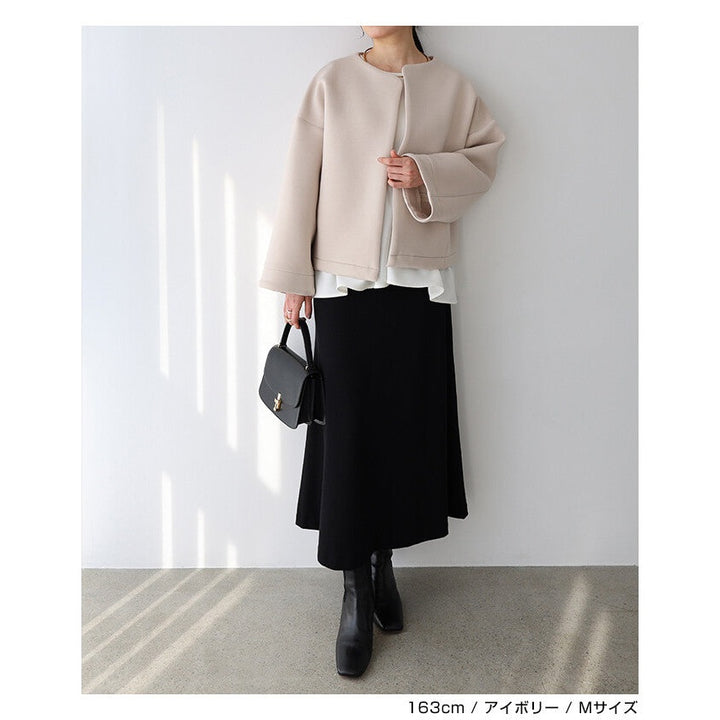 【evernavy】立體厚織短版無領外套 Japan E-Shop
