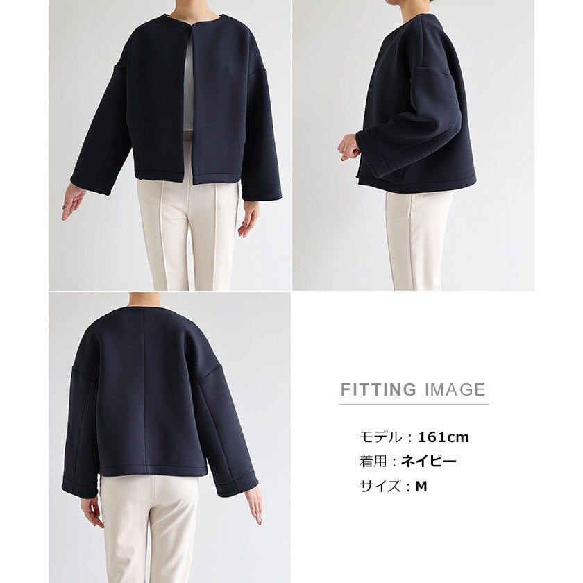 【evernavy】立體厚織短版無領外套 Japan E-Shop