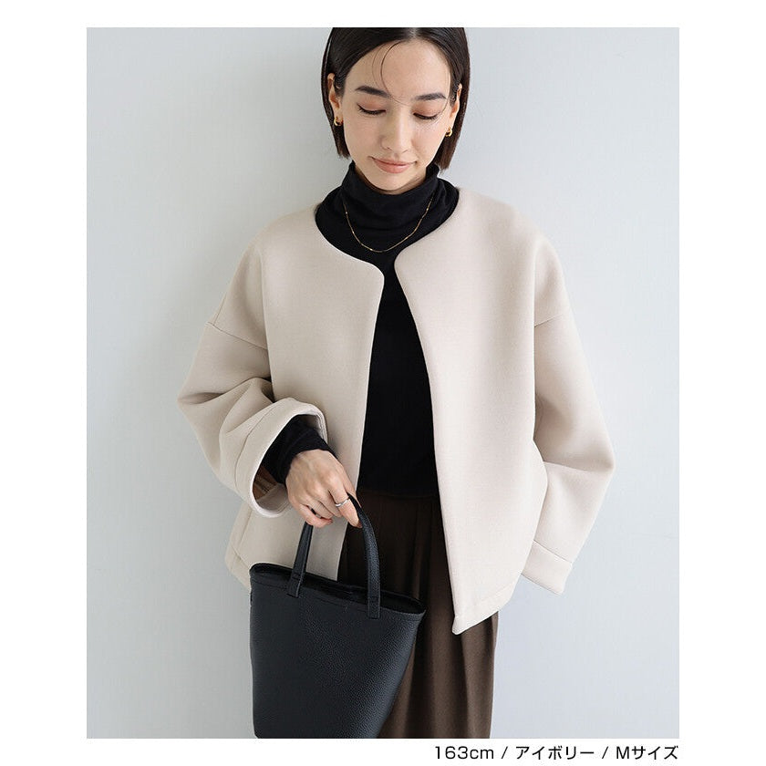 【evernavy】立體厚織短版無領外套 Japan E-Shop