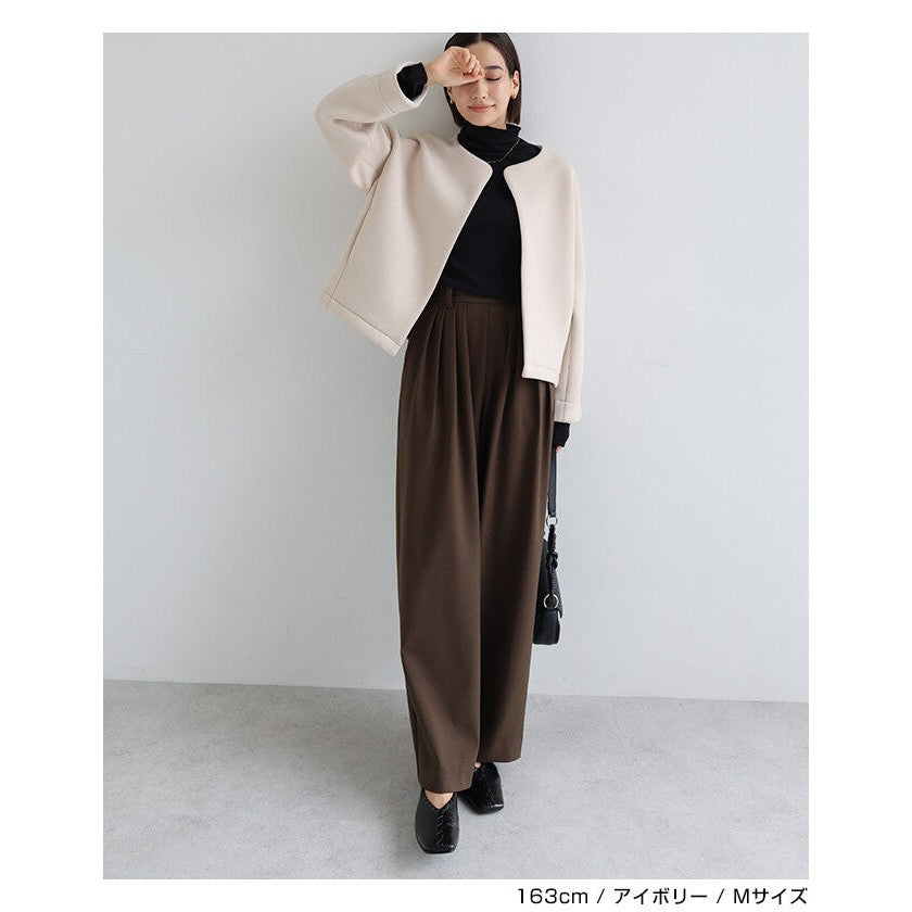 【evernavy】立體厚織短版無領外套 Japan E-Shop