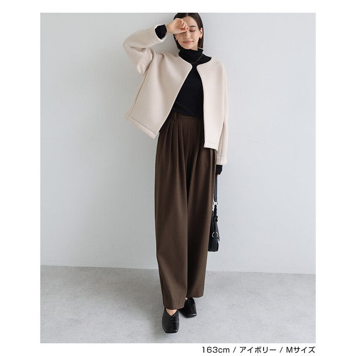 【evernavy】立體厚織短版無領外套 Japan E-Shop