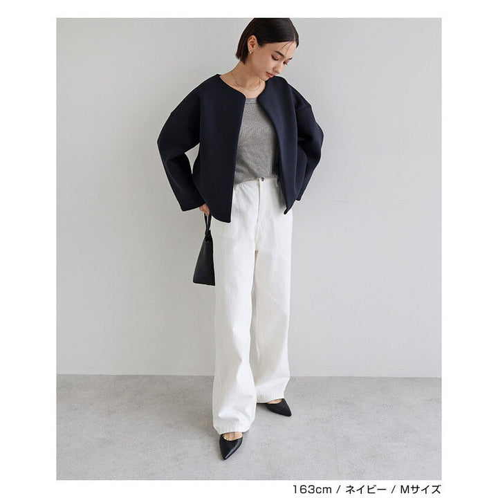 【evernavy】立體厚織短版無領外套 Japan E-Shop
