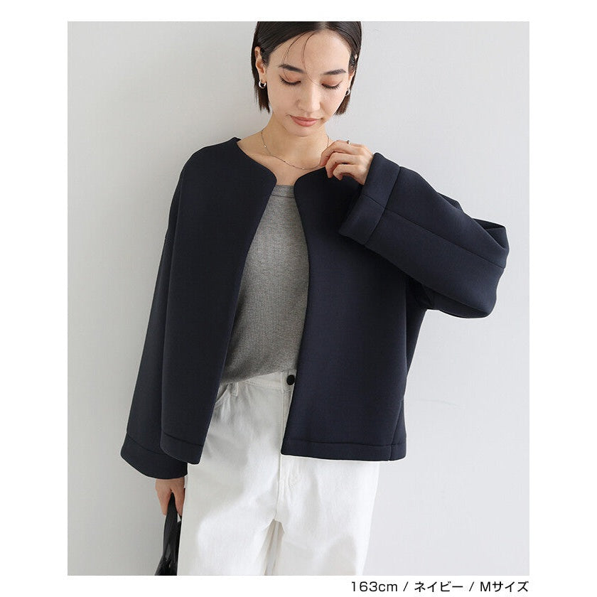 【evernavy】立體厚織短版無領外套 Japan E-Shop