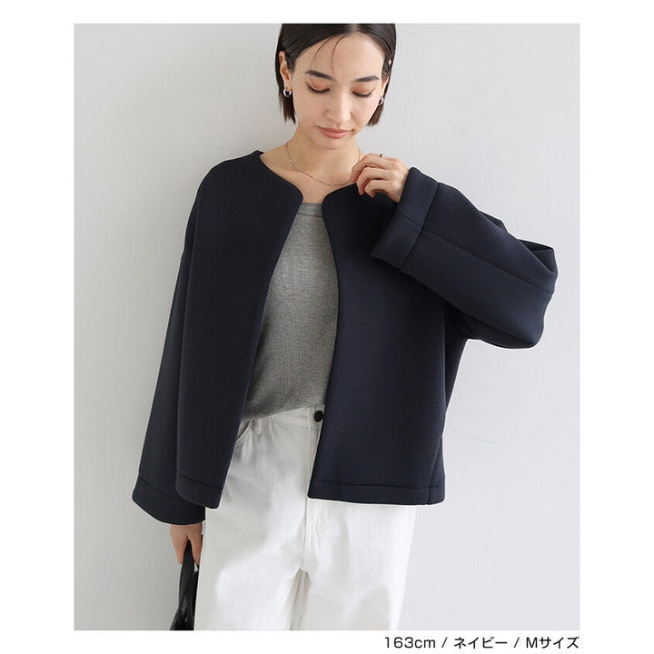 【evernavy】立體厚織短版無領外套 Japan E-Shop