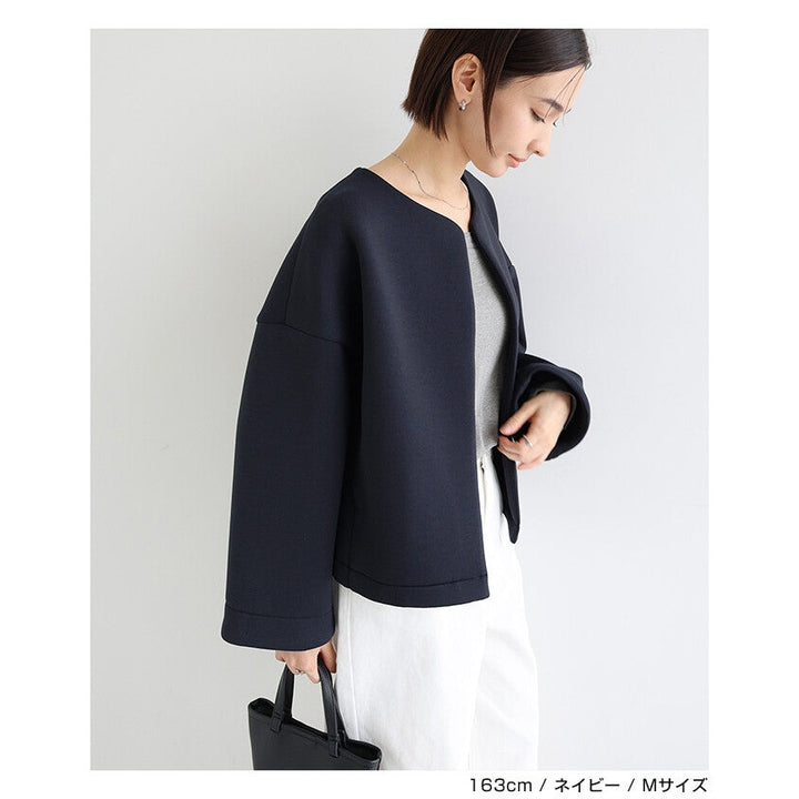 【evernavy】立體厚織短版無領外套 Japan E-Shop