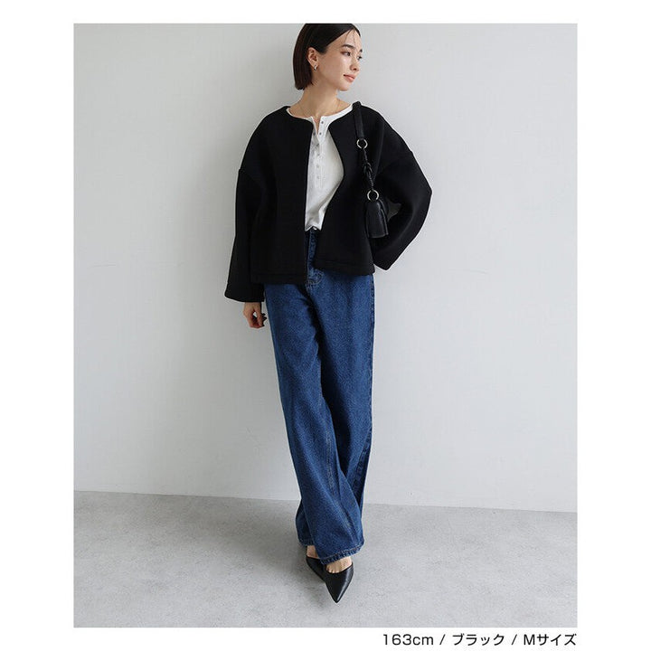 【evernavy】立體厚織短版無領外套 Japan E-Shop
