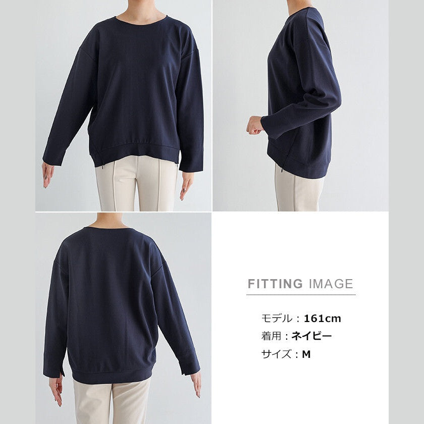 【evernavy】彈性羅馬布側拉鍊長袖上衣 Japan E-Shop