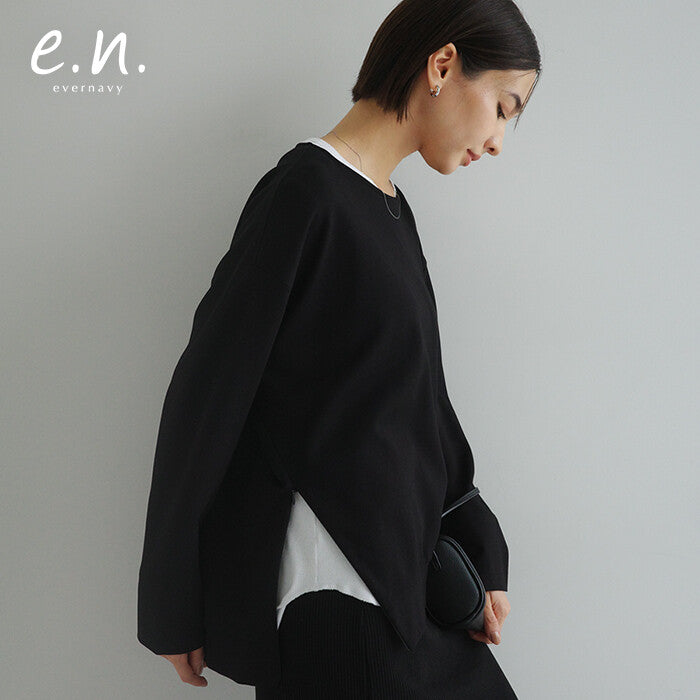 【evernavy】彈性羅馬布側拉鍊長袖上衣 Japan E-Shop