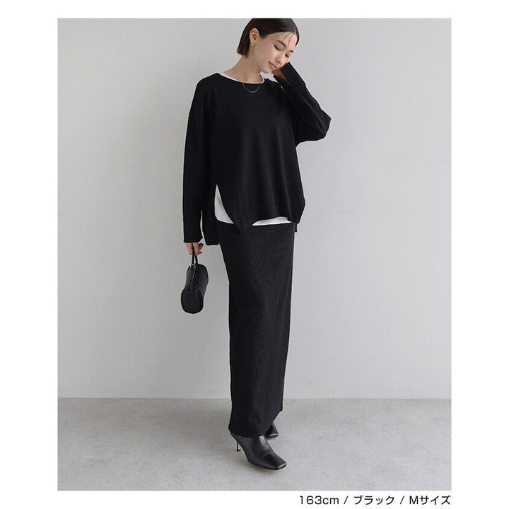 【evernavy】彈性羅馬布側拉鍊長袖上衣 Japan E-Shop