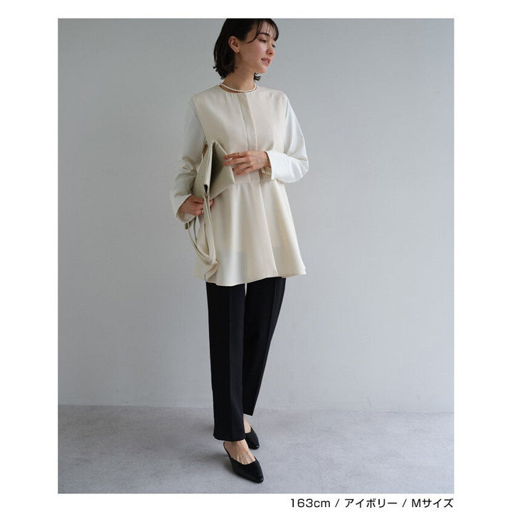 【evernavy】無領荷葉下襬兩穿背心 Japan E-Shop