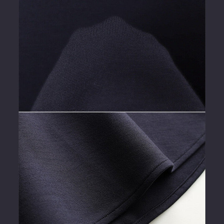 【evernavy】彈性羅馬布荷葉下襬長袖上衣 Japan E-Shop