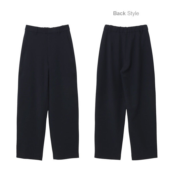 【evernavy】雙層布料弧形寬版長褲 Japan E-Shop