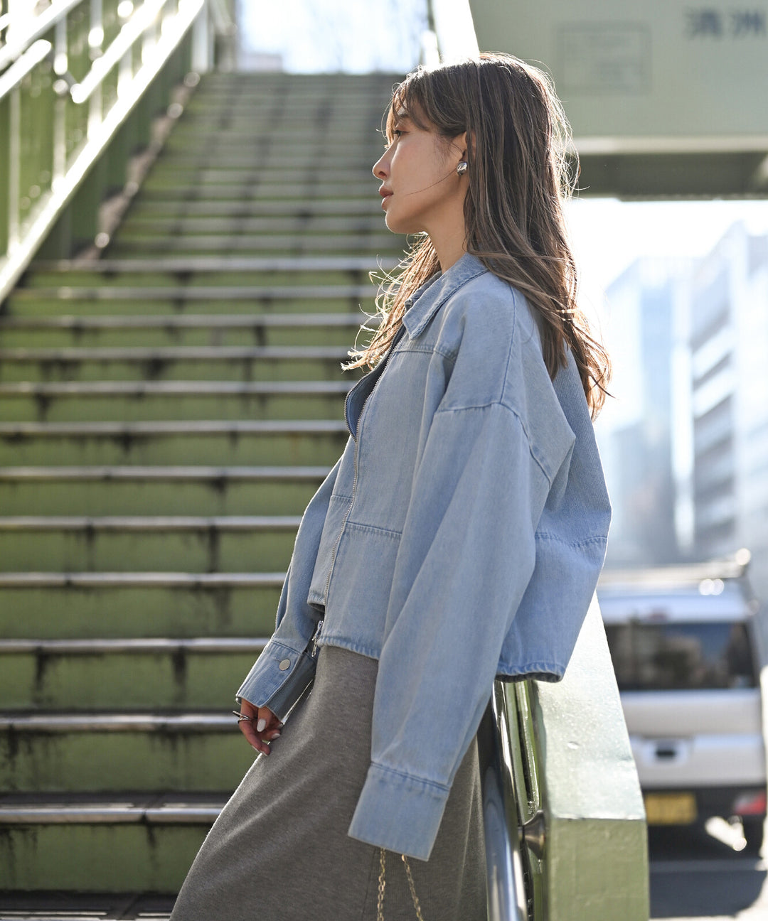 【TOPWHOLE】雙拉鍊短版牛仔外套 Japan E-Shop