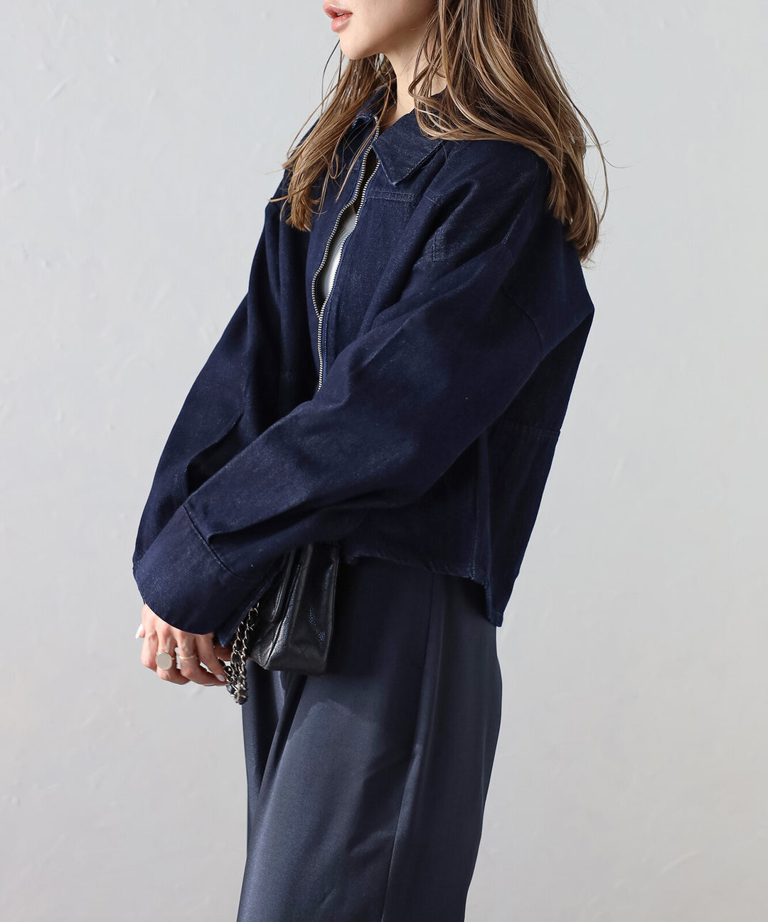 【TOPWHOLE】雙拉鍊短版牛仔外套 Japan E-Shop