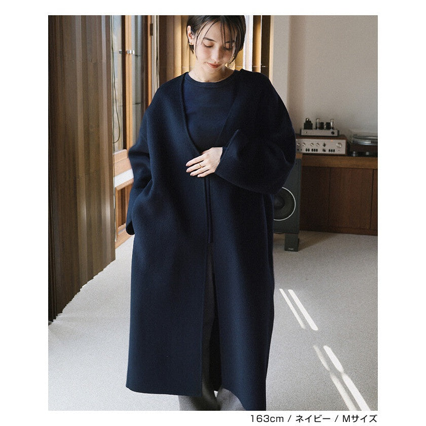 【evernavy】細羅紋圓領前短後長長袖上衣 Japan E-Shop