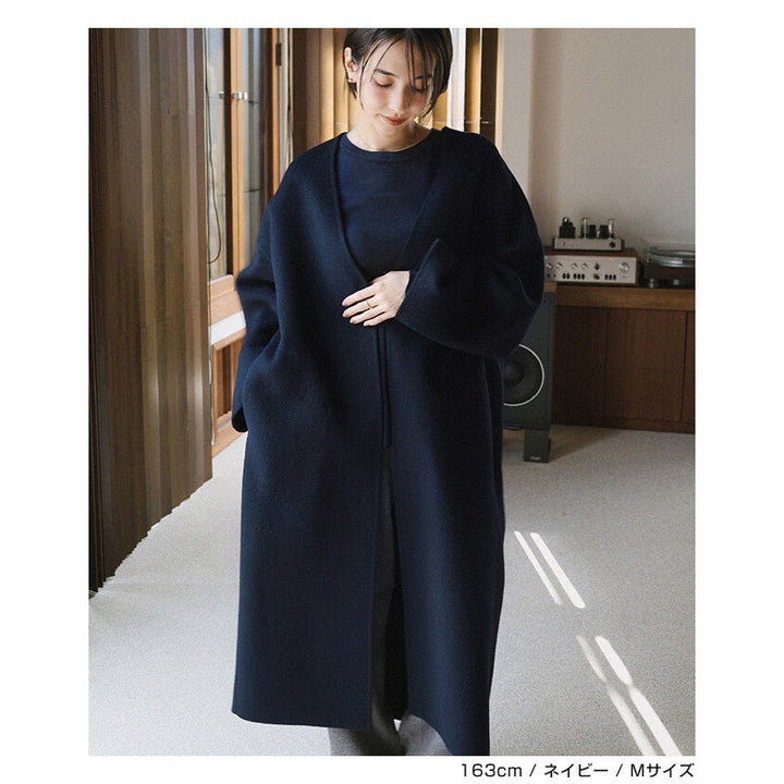 【evernavy】細羅紋圓領前短後長長袖上衣 Japan E-Shop