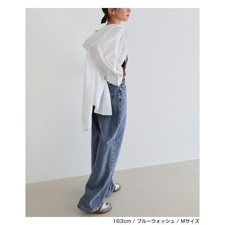 【evernavy】高腰弧形水洗牛仔長褲 5種尺寸 Japan E-Shop