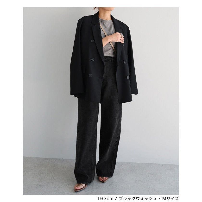 【evernavy】高腰弧形水洗牛仔長褲 5種尺寸 Japan E-Shop