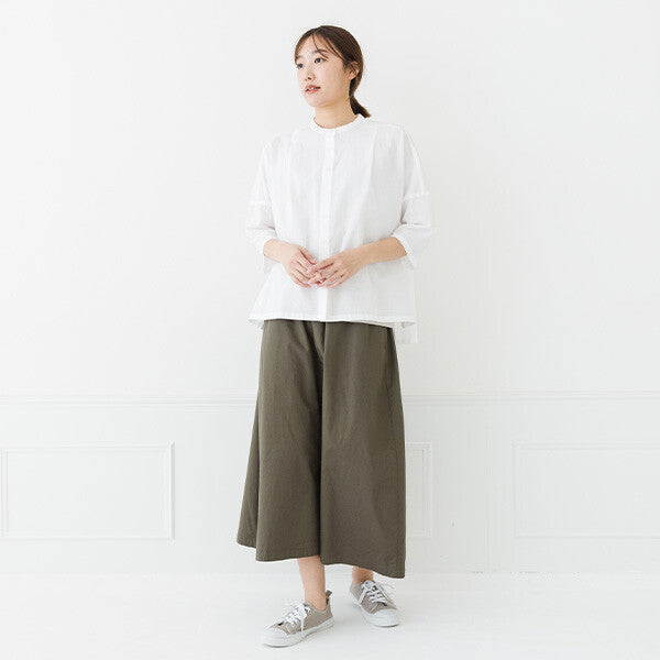 【kermu】棉麻打褶寬版七分袖襯衫 Japan E-Shop