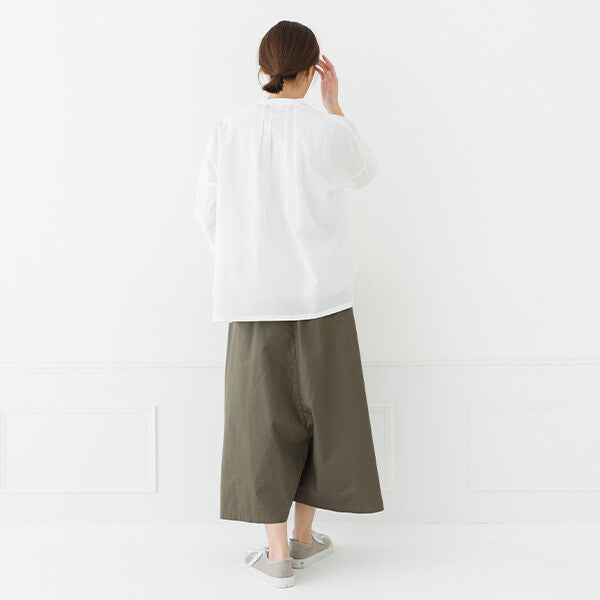 【kermu】棉麻打褶寬版七分袖襯衫 Japan E-Shop