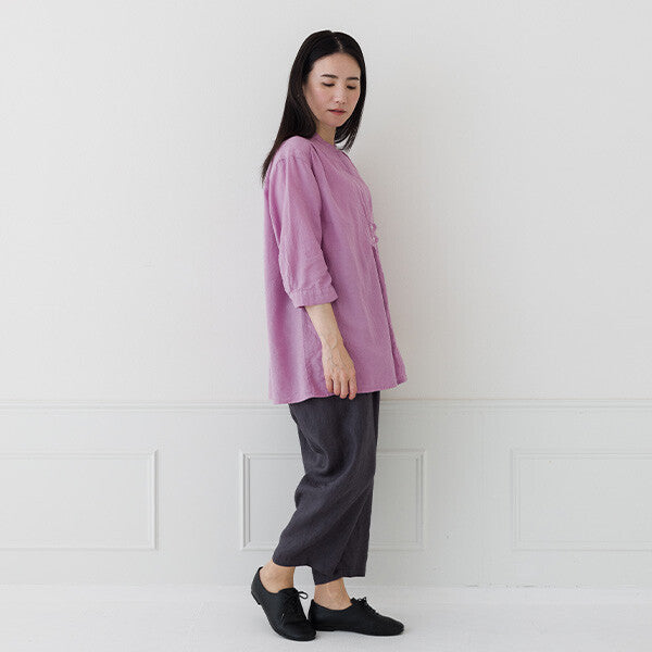 【crea delice】麻混嫘縈七分袖長版襯衫 Japan E-Shop