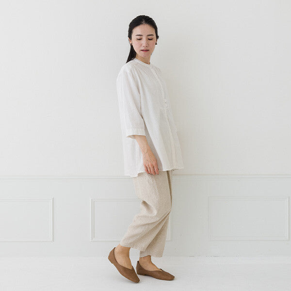 【crea delice】麻混嫘縈七分袖長版襯衫 Japan E-Shop