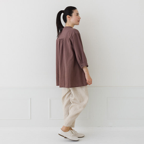 【crea delice】麻混嫘縈七分袖長版襯衫 Japan E-Shop