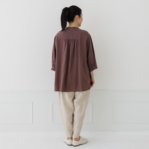 【crea delice】麻混嫘縈七分袖長版襯衫 Japan E-Shop