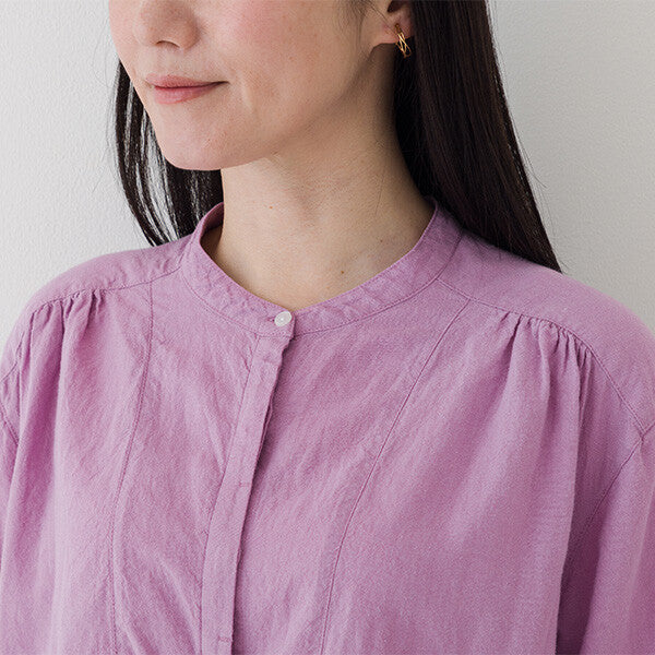 【crea delice】麻混嫘縈七分袖長版襯衫 Japan E-Shop