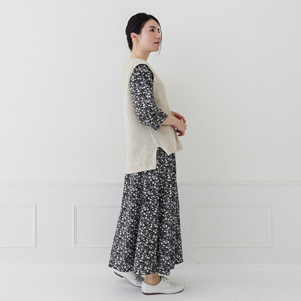 【crea delice】亞麻混紡日常剪裁針織背心 Japan E-Shop