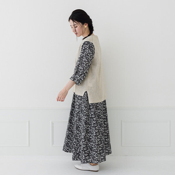 【crea delice】亞麻混紡日常剪裁針織背心 Japan E-Shop
