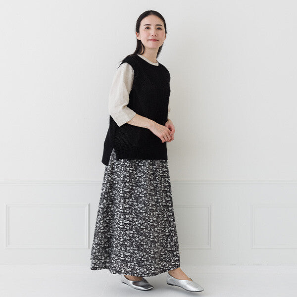 【crea delice】亞麻混紡日常剪裁針織背心 Japan E-Shop