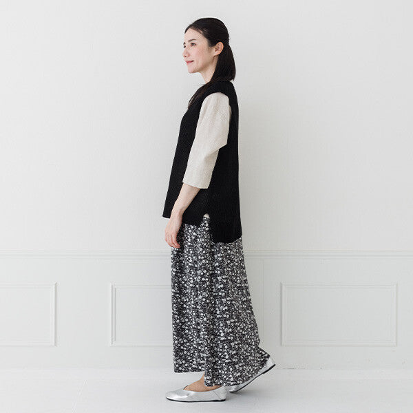 【crea delice】亞麻混紡日常剪裁針織背心 Japan E-Shop