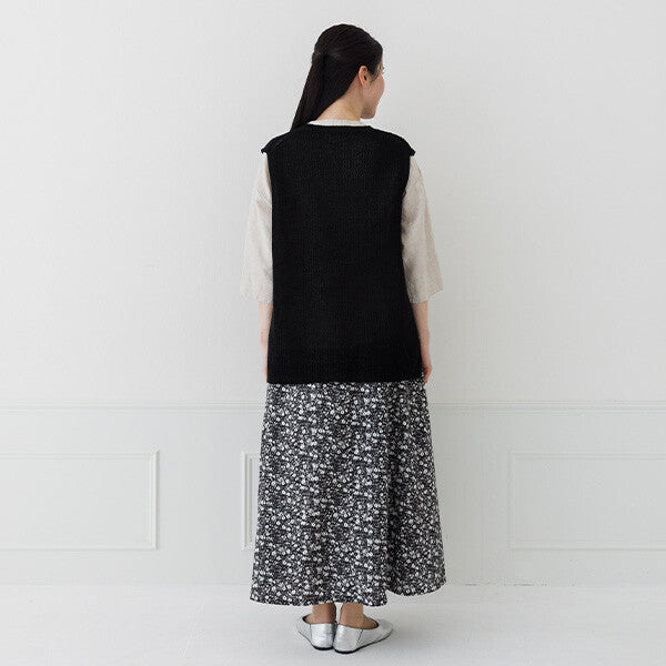 【crea delice】亞麻混紡日常剪裁針織背心 Japan E-Shop