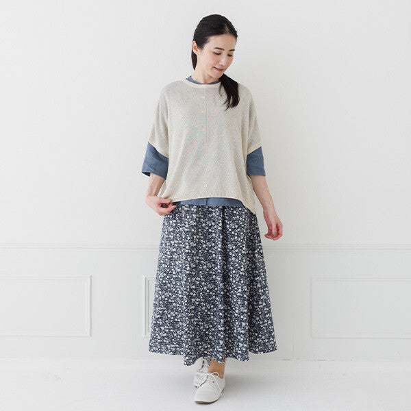 【crea delice】亞麻混紡寬版針織背心 Japan E-Shop