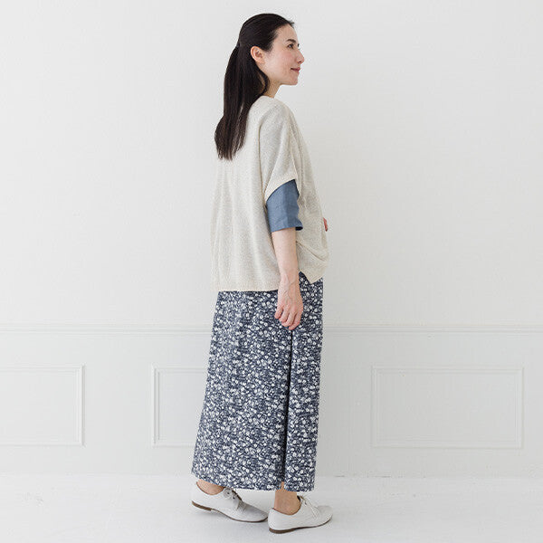 【crea delice】亞麻混紡寬版針織背心 Japan E-Shop