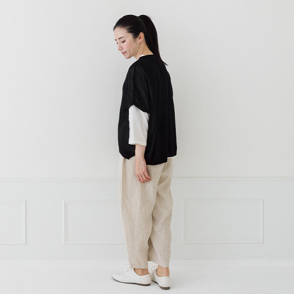 【crea delice】亞麻混紡寬版針織背心 Japan E-Shop