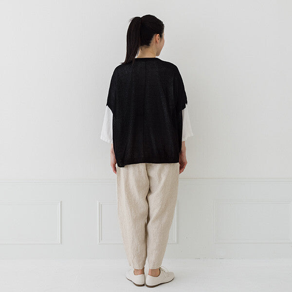 【crea delice】亞麻混紡寬版針織背心 Japan E-Shop