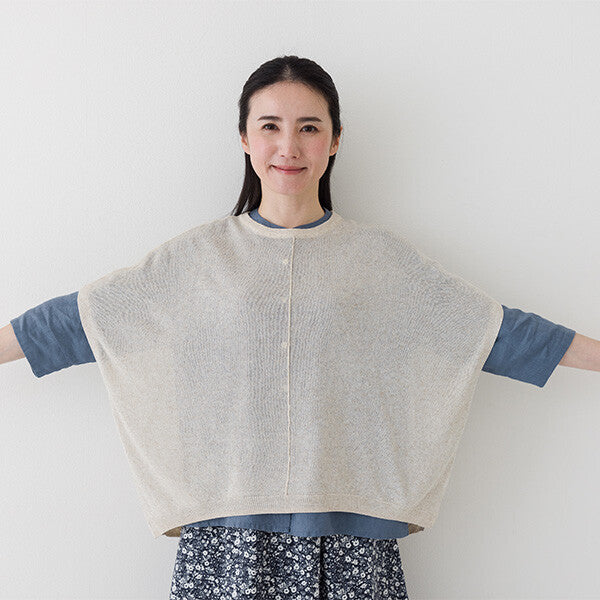 【crea delice】亞麻混紡寬版針織背心 Japan E-Shop