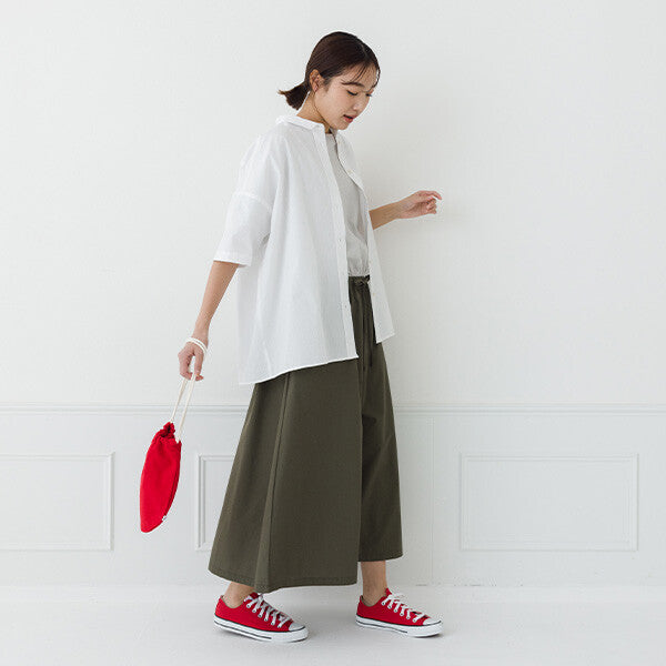 【kermu】棉質多臂布後背抓褶寬版襯衫 Japan E-Shop