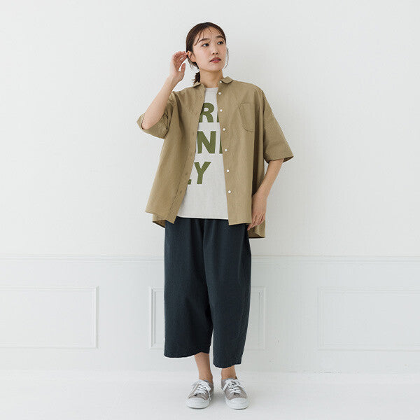 【kermu】棉質多臂布後背抓褶寬版襯衫 Japan E-Shop