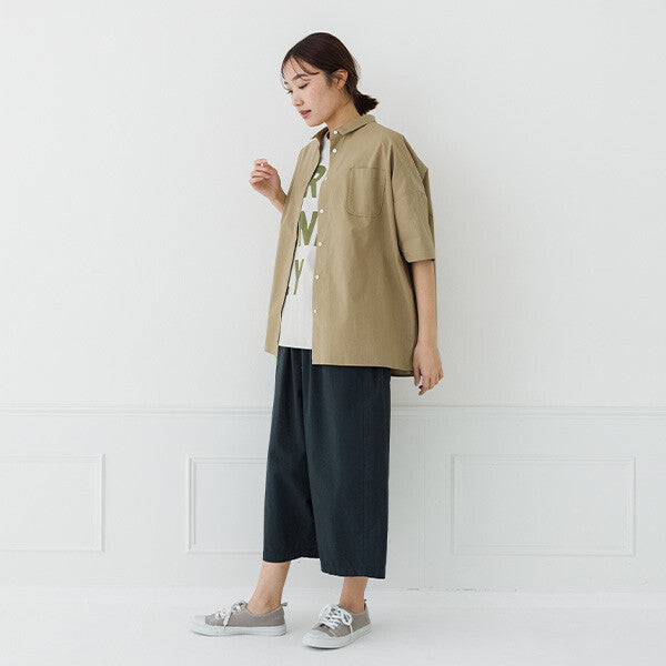 【kermu】棉質多臂布後背抓褶寬版襯衫 Japan E-Shop