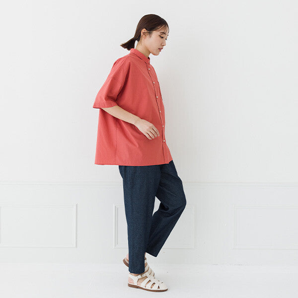 【kermu】棉質多臂布後背抓褶寬版襯衫 Japan E-Shop