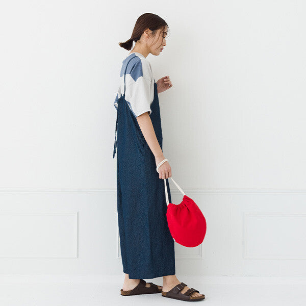 【kermu】6安士丹寧日常剪裁吊帶連身褲 Japan E-Shop