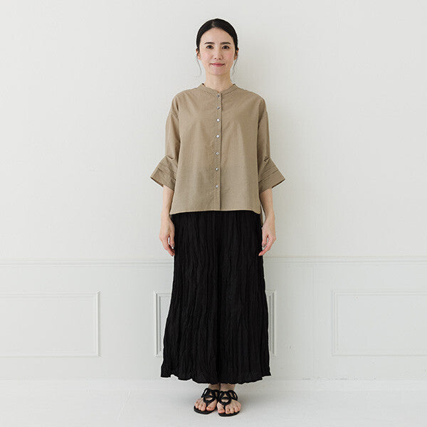 【crea delice】棉尼龍打褶袖襯衫 Japan E-Shop
