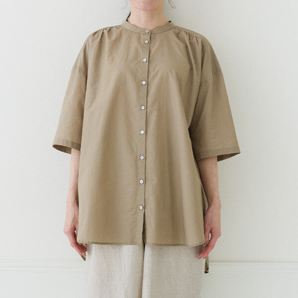 【crea delice】棉尼龍抓褶長版上衣 Japan E-Shop