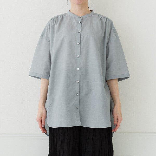 【crea delice】棉尼龍抓褶長版上衣 Japan E-Shop