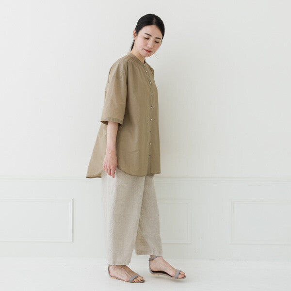 【crea delice】棉尼龍抓褶長版上衣 Japan E-Shop