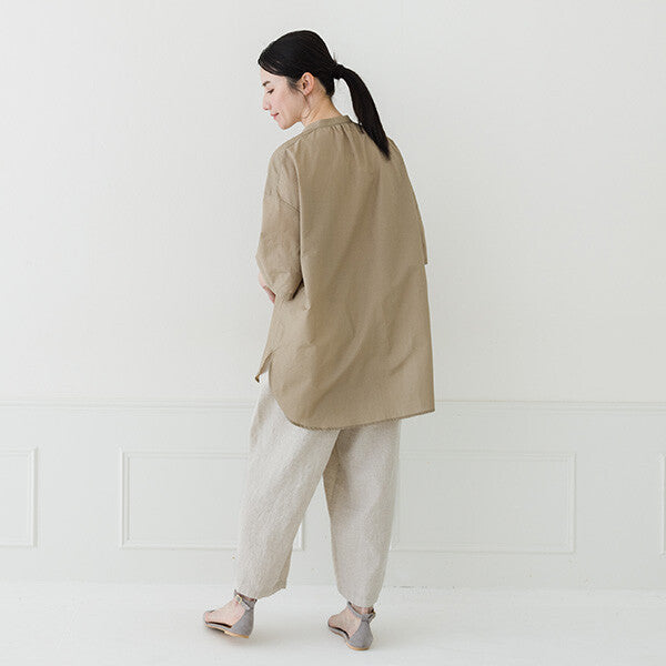 【crea delice】棉尼龍抓褶長版上衣 Japan E-Shop